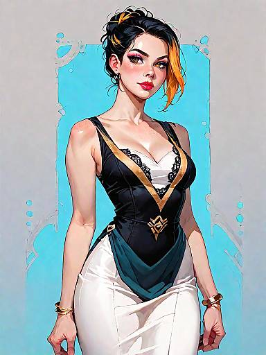 Stylish Woman in Chic Mini Dress