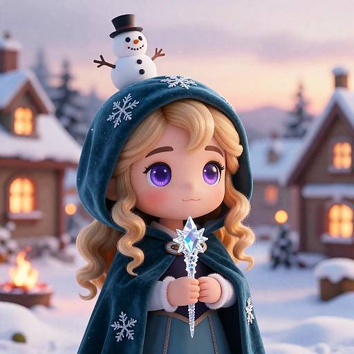 Chibi Winter Fantasy Scene
