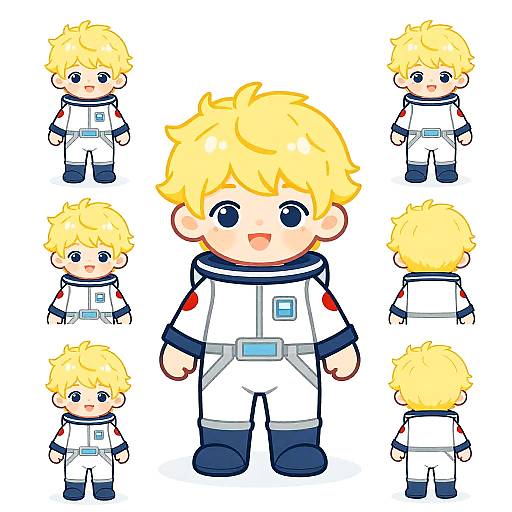 Cute Space Ranger Boy Poses
