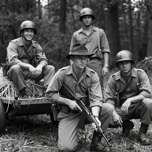 Soldiers in Forest: A Moment Captured