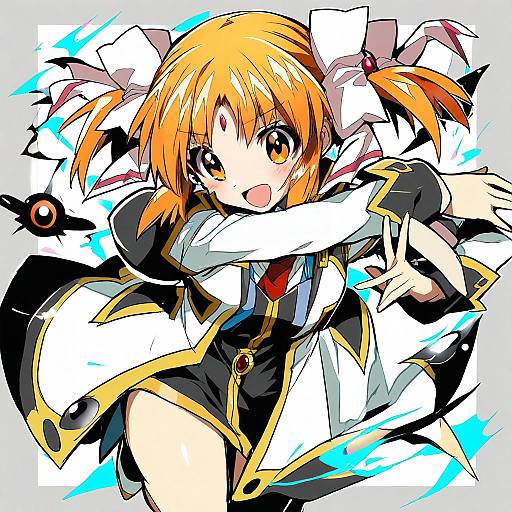 Illustration of Apricot sakuraba, galaxy angel rune in the style of Haoro