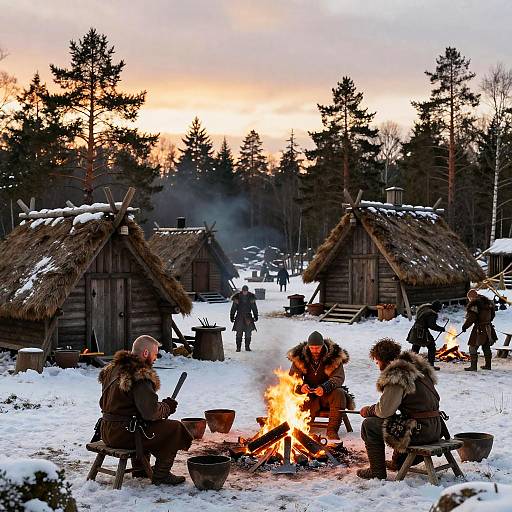 Viking Village at Dawn
