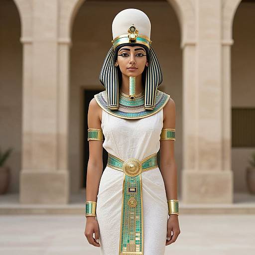 Egyptian Goddess in Traditional Attire
