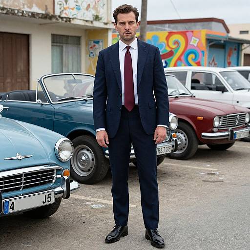 Stylish Man in Vintage Urban Setting