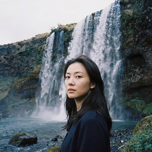 Serenity Under the Waterfall's Might