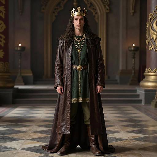 Medieval King in Regal Attire