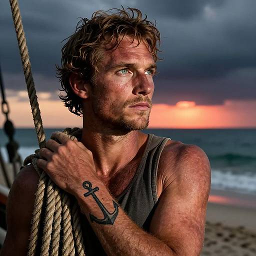 Weathered Sailor's Nautical Portrait