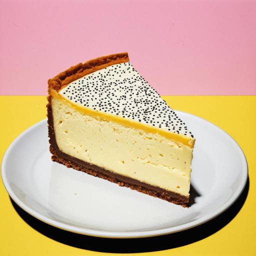 Retro Cheesecake Slice on White Plate