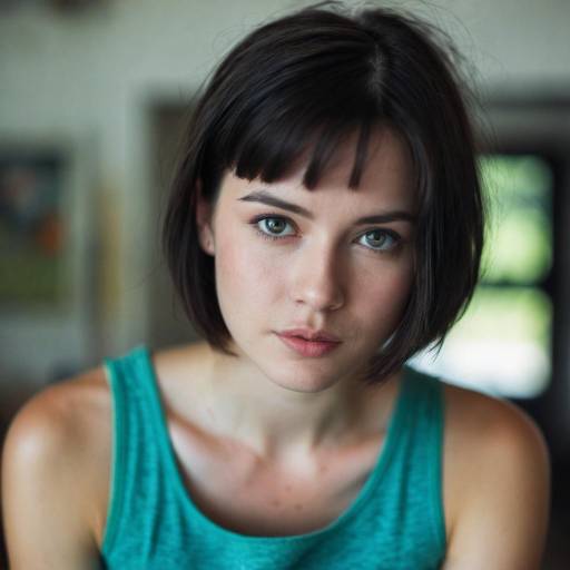 Young Woman Portrait with Green Eyes