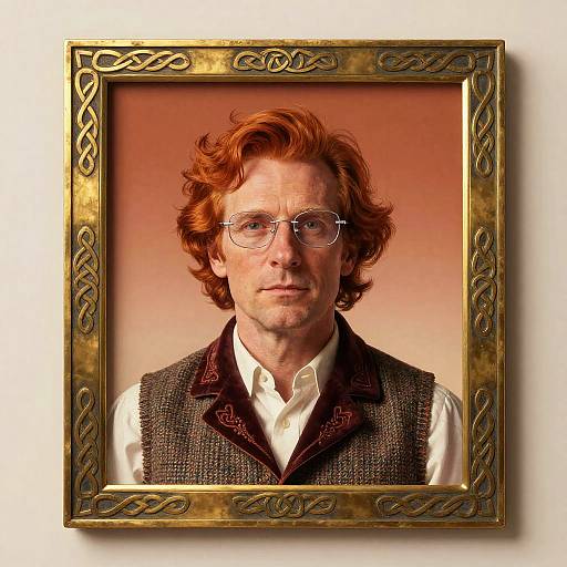 Stylized Ginger Man in Celtic Frame