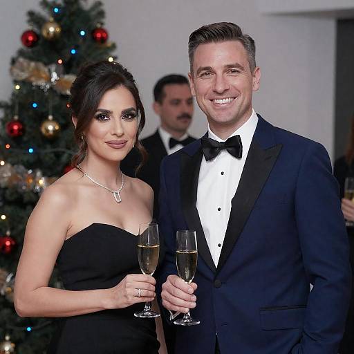 Elegant Couple Celebrating in Festive Atmosphere