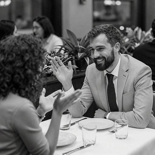 Candid Restaurant Moments in Black and White