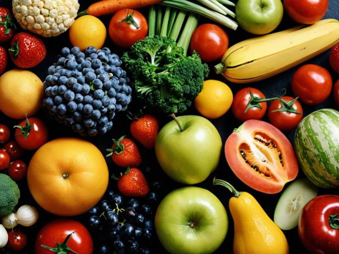 Colorful Fruits and Vegetables Wallpaper