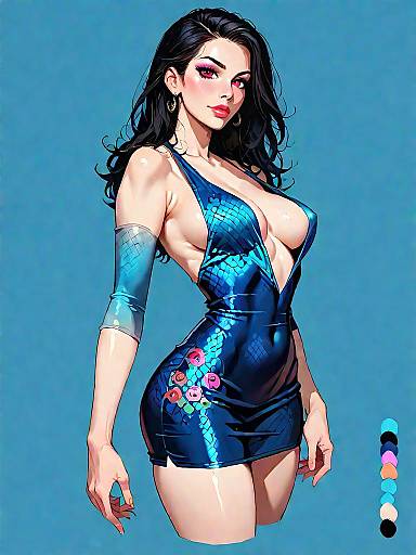 Stylish Woman in Snakeskin Bodycon Dress