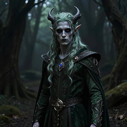 Mysterious Elven Male in Moonlit Court