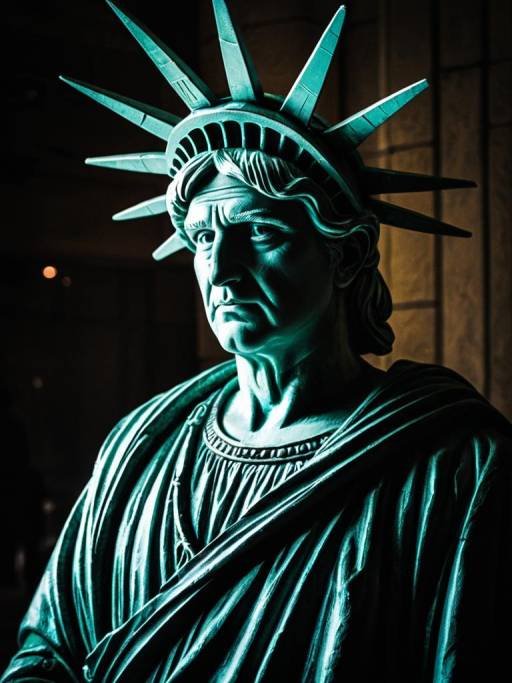 Man in Statue of Liberty Costume Close-Up