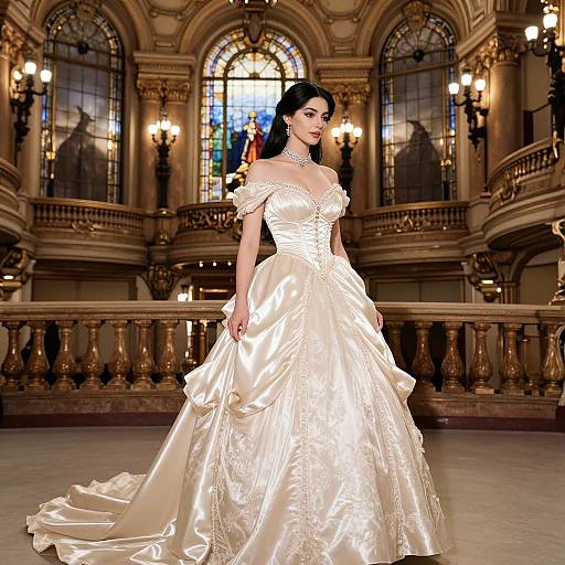 Elegant Woman in Belle Ball Dress