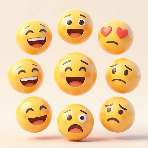 3D Glossy Emoji Faces Collection