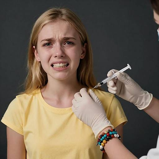Intense Portrait of Fearful Young Girl