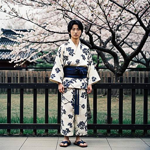 Solo Male in Traditional Japanese Attire