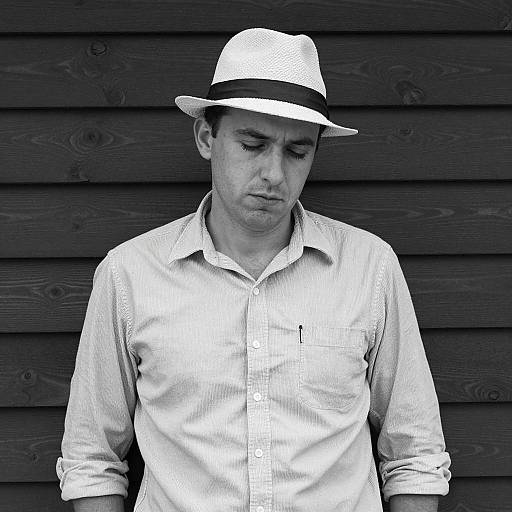 Moody Black and White Portrait of a Man