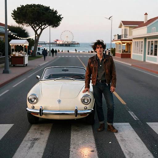 Coastal Sunset Roadster, Bioluminescent Tattoo