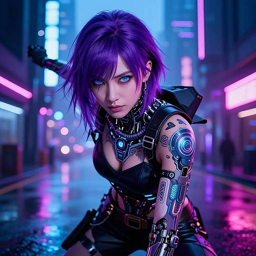 Cyberpunk Character with Neon Aesthetics