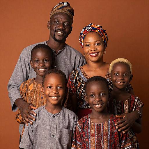 Multiracial Family Portrait in Vibrant Colors