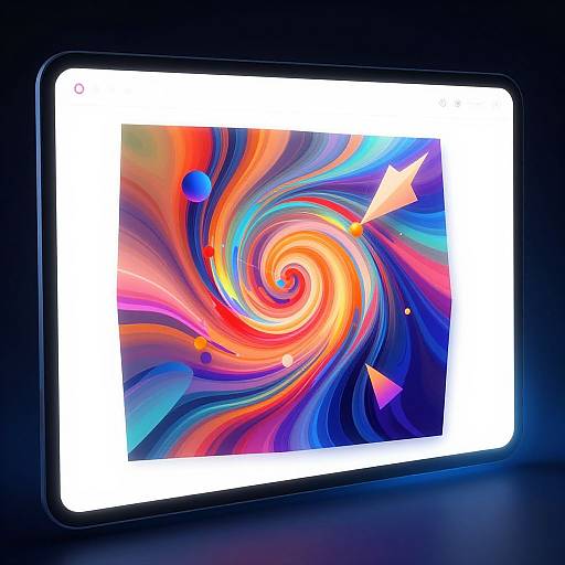 Dynamic Abstract Art on Futuristic UI