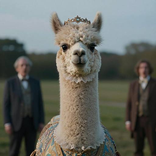 Regal Shocked Alpaca Courtier Portrait