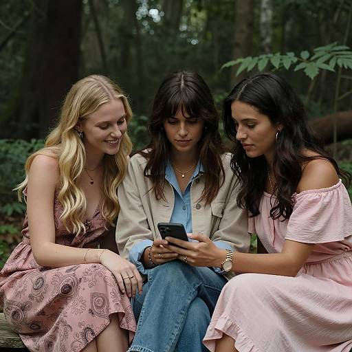 Friends Enjoying Moments in the Forest