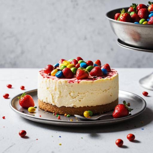 Strawberry Cheesecake with M&Ms