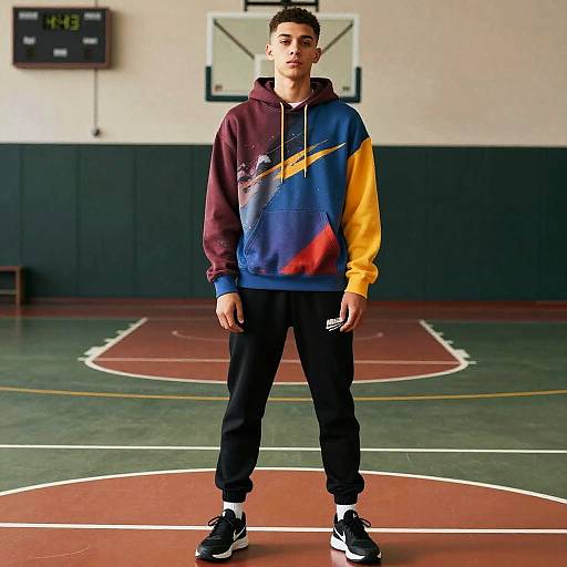 Young Male in Bold Urban Sportswear