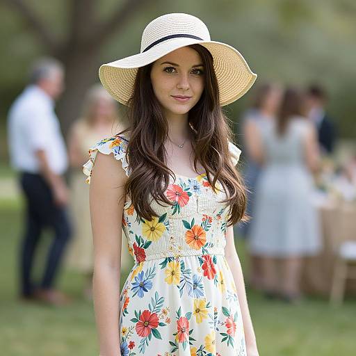 Realistic Garden Party Attire Portrait