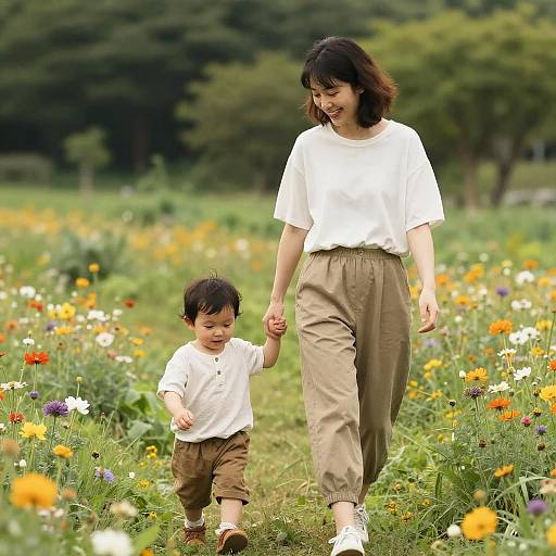 Tender Weekend Stroll in Meadow
