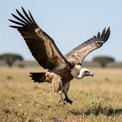 Soaring Vulture Over Sunlit Savanna