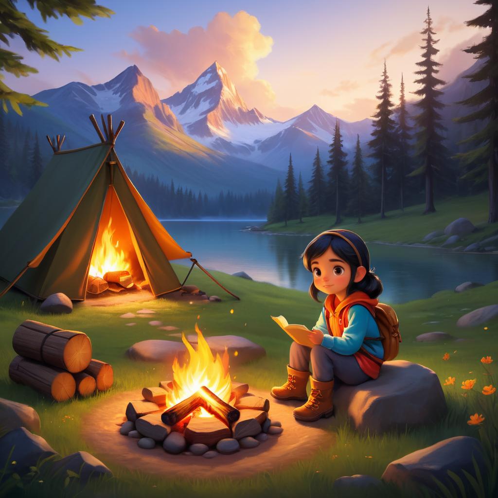 Playful Innocence by the Campfire