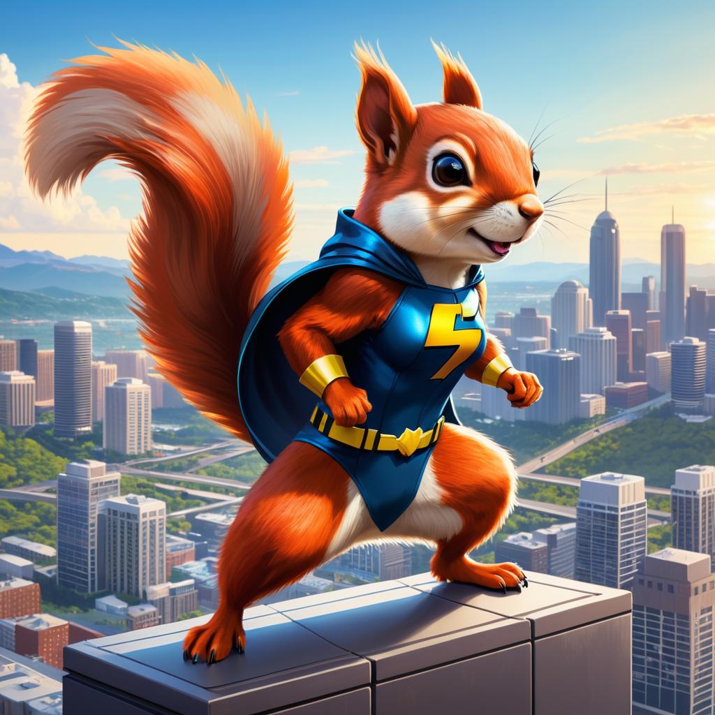 Vibrant Ecchi Squirrel Superhero Illustration