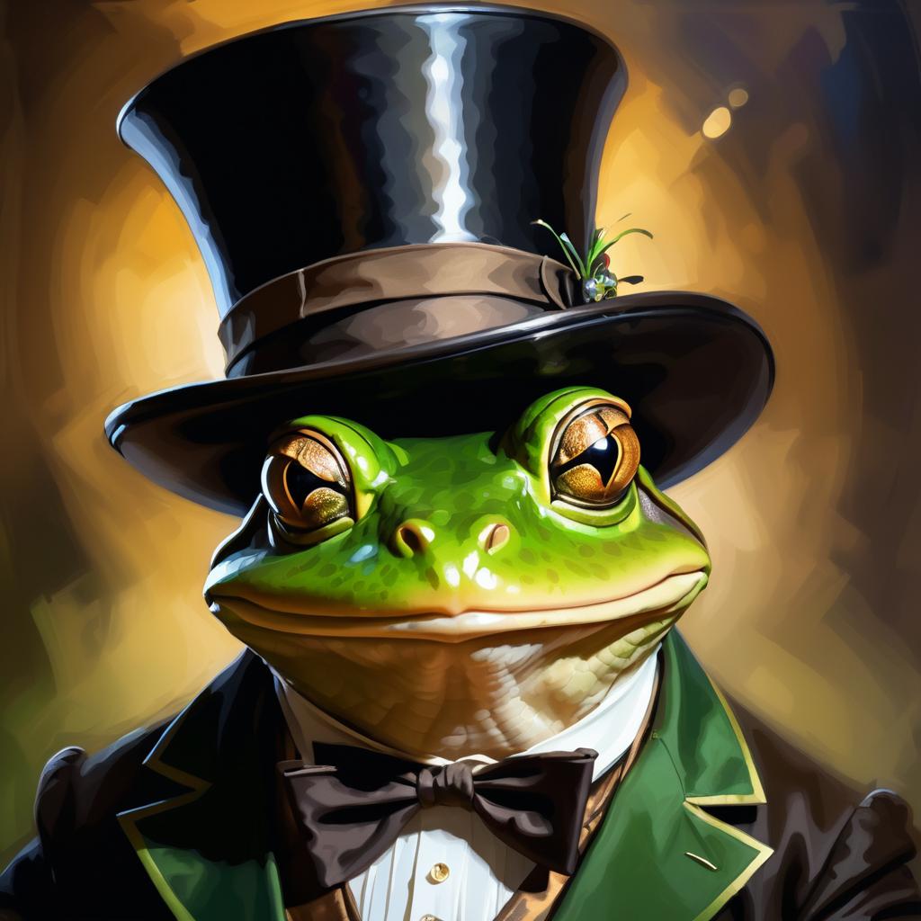 Dramatic Frog Magician Portrait in Digital Art