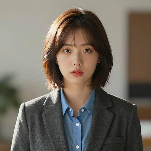 Portrait of Young Asian Woman in Blazer