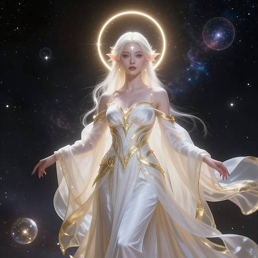 Celestial Aasimar in Radiant Robes