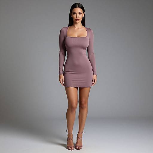 Elegant Mauve Bodycon Mini Dress