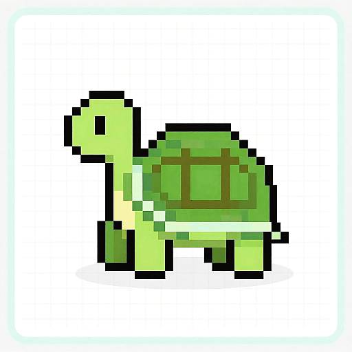 Pixel Art Turtle on Spreadsheet Grid