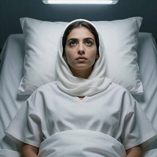 Dramatic Hospital Portrait: Woman in Bed