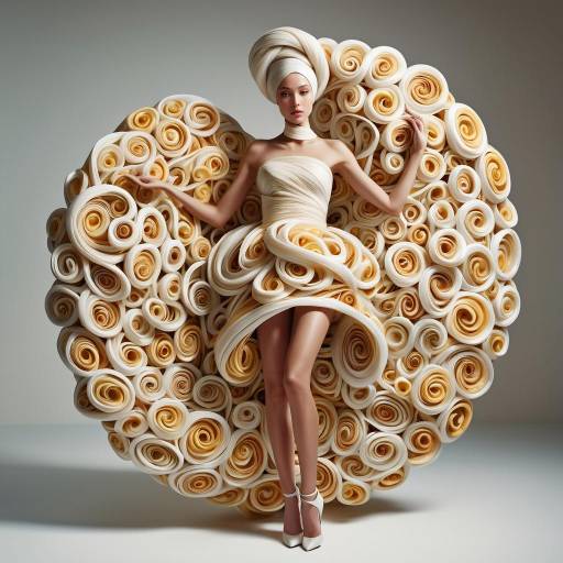 Surreal Fashion: Woman in Loghetti Swirl