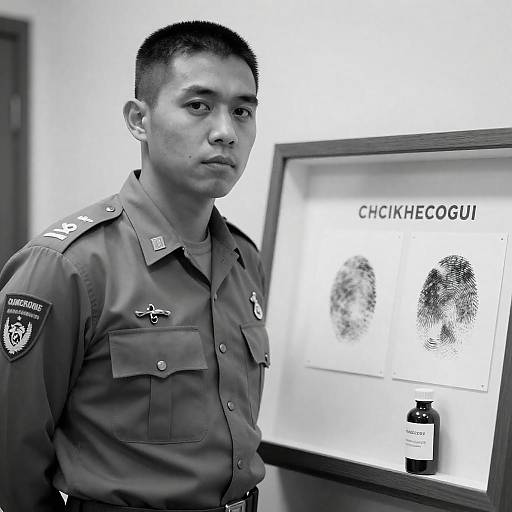 Military Officer with Fingerprint Display