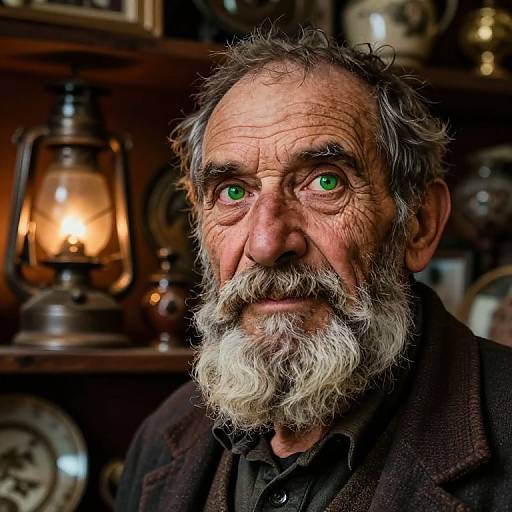 Photorealistic Antique Shop Owner Portrait