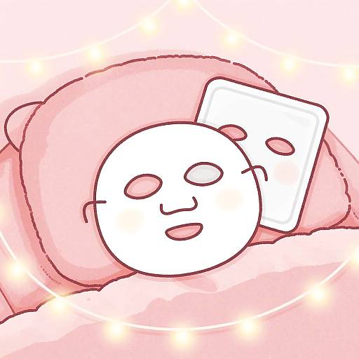 Whimsical Pink Self-Care Illustration