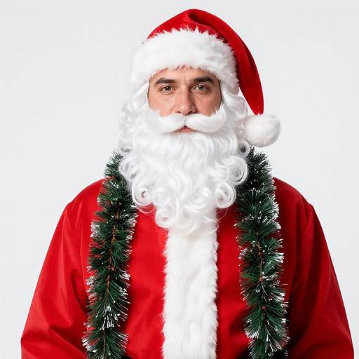 Man in Santa Suit with Garland