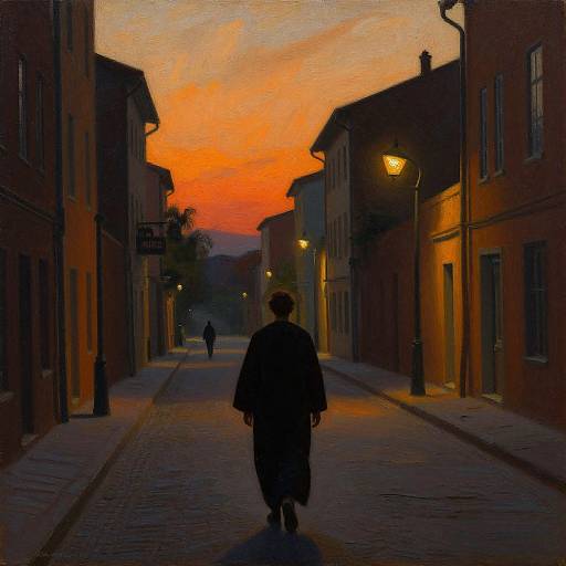 Solitary Figure at Dusk Street